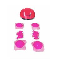 Kask Dizlik Dirseklik Eldiven Koruyucu Set Pembe