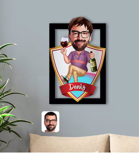BK Gift Kişiye Özel İsimli Erkek Karikatürlü 3D Ahşap Tablo-2