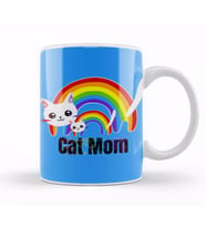 CAT MOM Rainbows Mothers Day Kupa Bardak Porselen
