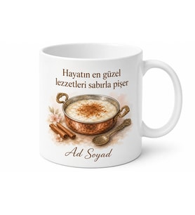 Tavuk Göğsü Tatlısı Temalı Baskılı Kupa Bardak Hediye Porselen Mug