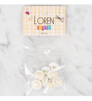 Crafts 8 Li Krem Uğur Böceği Düğme - 640