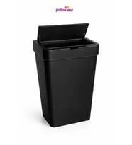 FOLLOW ME Follow Me Sensörlü Çöp Kovası 50 L Siyah Temassız Otomatik Kapaklı Plastik Çöp Kutusu