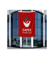 Kırmızı Zafer Partisi Bayrağı 140gr Premium Raşel Kumaş 400x600cm