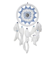 Buz Mavisi Renginde Nazar Motifli Kuş Tüylü Duvar Süsü (Çok Renkli)