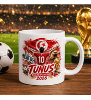 BK Gift Tunus Taraftar Temalı 2026 Dünya Kupası Tasarımlı Beyaz Kupa Bardak