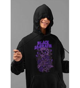 Black Sabbath Müzik Grubu Baskılı Unisex Oversize Rock Metal Hoodie