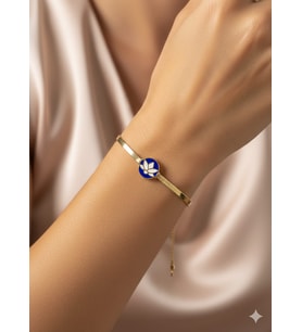 925 Ayar Lotus Çiçeği İtalyan Bileklik.rose.gold.rodaj