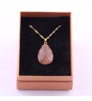 Güneş Doğal Taş Kolye - Gold Zincirle birlikte
