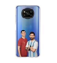 Poco X3 Pro / X3 NFC Uyumlu Cristiano Ronaldo & Lionel Messi Tasarımlı Şeffaf Telefon Kılıfı