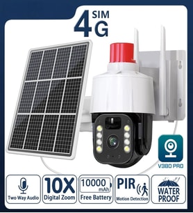 CMR46 Güneş Panelli Sim Kart İle Çalışan 4G+ Wi-Fi 5MP Outdoor Dış Mekan Güvenlik Kamerası