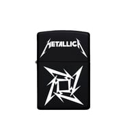 Metallica Desenli Benzinli Siyah Metal Çakmak