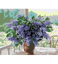Mor Sümbül Sayılarla Boyama Seti 40x50 cm  (Tuvale Gerili)
