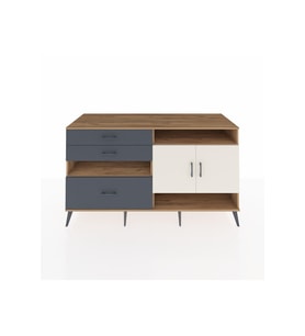Kronos Konsol 4 Raflı 3 Çekmeceli 2 Kapaklı 176x59x99 Çam-Aytaşı/Antrasit