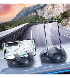 Numaratörlü Güçlü Yapışkanlı 360 Derece Dönebilen Su Geçirmez Araç İçi Telefon Tutucu Plastik Aparat (5343)