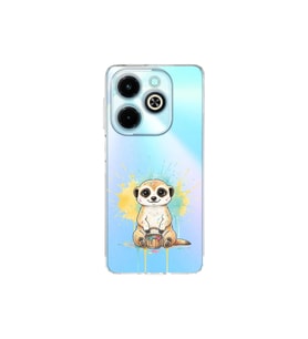 Infinix Hot 40i ile Uyumlu Splash Mirket Tasarımlı Şeffaf Silikon Kılıf