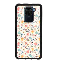 Xiaomi Redmi Note 9 Uyumlu Beyaz Bindanlı Tasarımlı Glossy Telefon Kılıfı