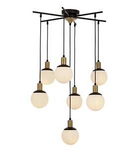 AVONNI AV-60273-7BSY Siyah Boyalı Modern Avize E27 Metal Cam 70cm