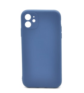 iPhone 11 Uyumlu Düz Renk Esnek Yumuşak Silikon Kılıf  Rubber İndigo Mavi