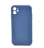 iPhone 11 Uyumlu Düz Renk Esnek Yumuşak Silikon Kılıf  Rubber İndigo Mavi