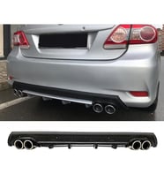 Toyota Corolla E170 Siyah Difüzör Çiftli Yuvarlak Egzoz Görünümlü D Tip Difizör 2012-2019