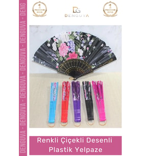 #Yelpaze Çiçekli Desenli Katlanabilir Estetik Dayanıklı Hafif Modern Dans Gösteri Şık Plastik Yelpaz