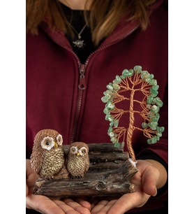 Aventurin Taşı El Yapımı 11x15cm Doğal Taş Dekoratif Hayat Ağacı