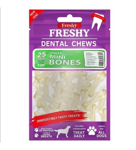 Freshy Dental Chews White Mini Bones Köpek Ödül Kemiği 5 Cm 25 Adet