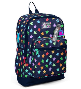 Coral High Kız Çocuk Lacivert Yıldız Desenli İlkokul Sırt Çantası (Dört Bölme) 33209