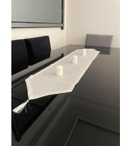 Runner leke tutmaz dertsiz kumaş dekoratif çeyiz krem35 x 140 cm