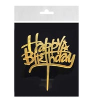 PASTA SÜSÜ PLEKSİ HAPPY BIRHDAY ALTIN PK:1 Yeni-