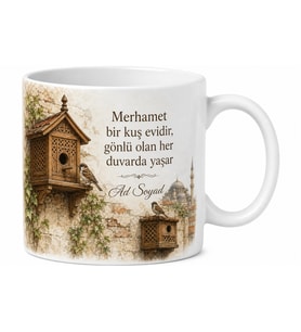 Kuş Evleri Tasarımlı Ahşap Mimari Nostaljik Osmanlı Ruhu Kupa Bardak Hediye