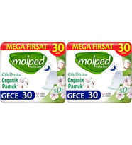Molped Pure&Soft Hijyenik Ped Gece 60 (2PK*30) Adet Mega Pk
