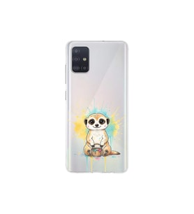 Samsung Galaxy A51 ile Uyumlu Splash Mirket Tasarımlı Şeffaf Silikon Kılıf