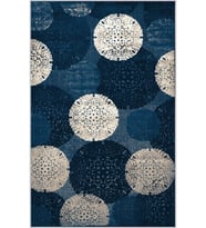 Eliana Home Baskılı, Yıkanabilir Kaymaz Taban Salon Halısı LNA1657 100x150 cm (Mavi)