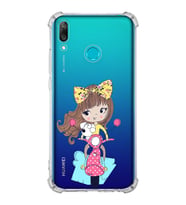 Huawei Y9 2019 Uyumlu Köşe Korumalı Antişok Kapak Vespagirl Tasarımlı Şeffaf Silikon Kılıf