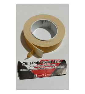 gik Çift Taraflı Köpük Bant 19mm X 2mt Çift Taraflı Band 1 adet