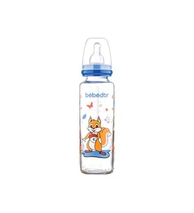 Bebedor 31302 Desenli Cam Biberon 250 Ml - Koyu Mavi