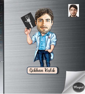 Kişiye Özel Ortapedi Doktor Erkek Ahşap Magnet -1