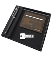Signator D391 İsme Özel Set - Deri Kartlık + 32 Gb. Anahtar Usb Bellek  + Kalem Seti  İsme Özel Hediyelik Set (Karışık)