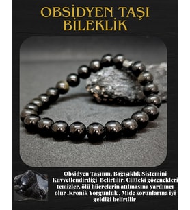 Obsidyen Taşı Doğaltaş Bileklik Marron Doğaltaş