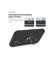 Pilelistore   iPhone 12 Kılıf Elit Yüzüklü Kapak - Siyah