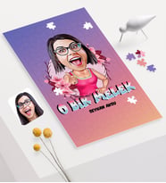BK Gift Kişiye Özel O Bir Melek Karikatürlü 240 Parça A3 Puzzle - 1