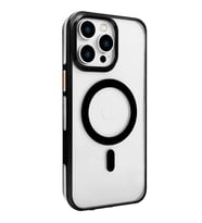 Northcity iPhone 15 Pro Max ile Uyumlu Gleam MagSafe Kılıf - Şeffaf Siyah PC Sert Koruma