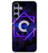 Galaxy S24 Kılıf HD Desen Baskılı Kılıf - Dark Neon Yaprak O Harfi