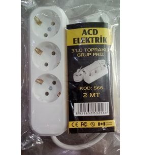 3 LÜ 2 METRE TOPRAKLI GRUP PRİZ ( ACD ELEKTRİK )
