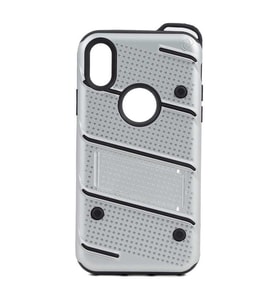 Uyumlu Model Apple iPhone XS 5.8 Kılıf İron Tank Zırh Kapak (Gri)