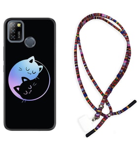 INFINIX Smart 4 5 6 Zero 8 S5 Pro Kılıf Boyun Asklı Rasta Silikon Love Cats 1604
