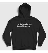 Presmono Unisex Beyaz Logo The Chemical Brothers Kapüşonlu Sweatshirt 554940tt (Siyah)