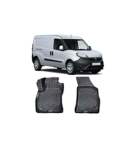 Rizline Fiat Doblo Panelvan (2 PARÇA) 2015 - 2022 Yılları Arası Uyumlu 3d Havuzlu Paspas Siyah