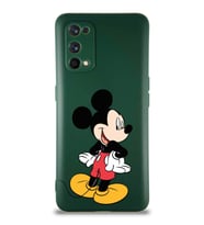 Realme 7 Pro Soft Premier Kapak Mickey Mouse-D Tasarımlı Silikon Kılıf - Yeşil (Şeffaf)